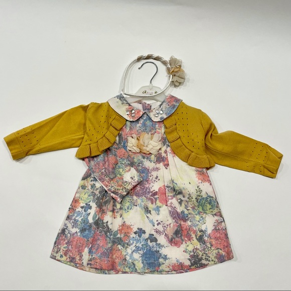 Bombili Gold Other - New Dress + Cardigan + Headband